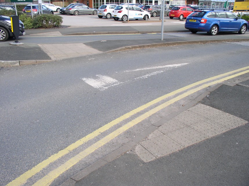 Preferred crossing places have dropped kerbs.