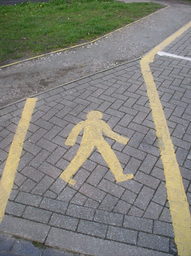 Pedestrian routes may be marked but this does not guarantee traffic free.