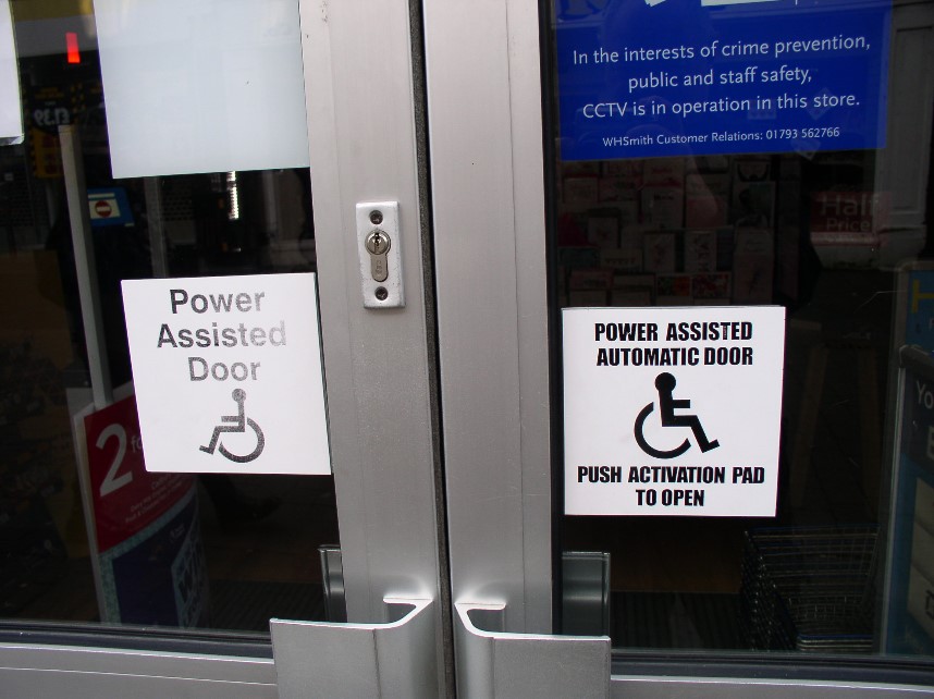 Some doors are easier for the disabled to open.