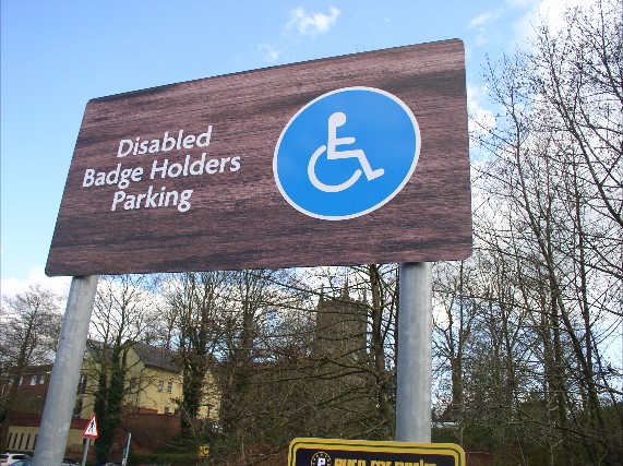 Look for reserved parking spaces for blue badge holders